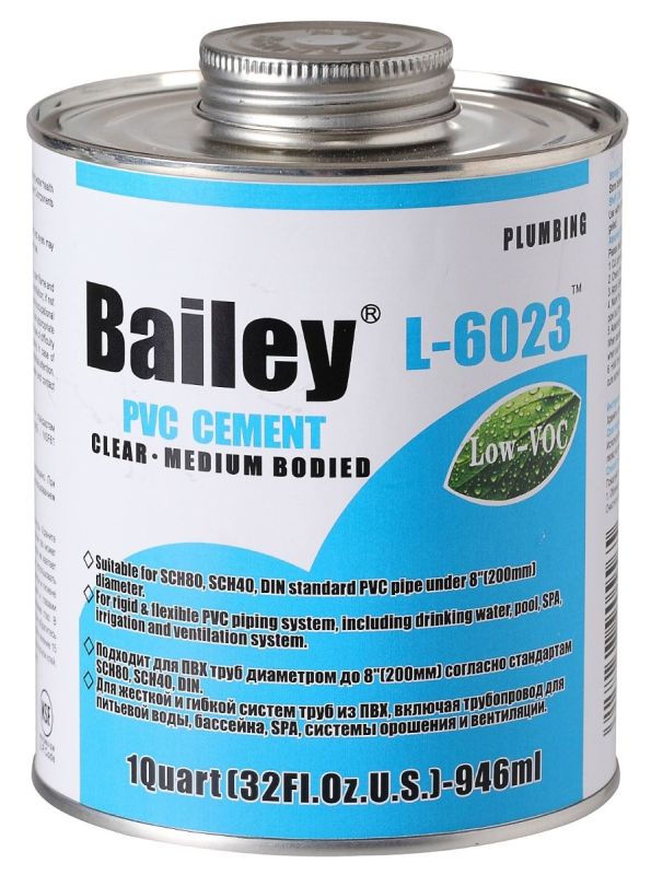 Клей для труб ПВХ Bailey L-6023 946 мл, прозрачный