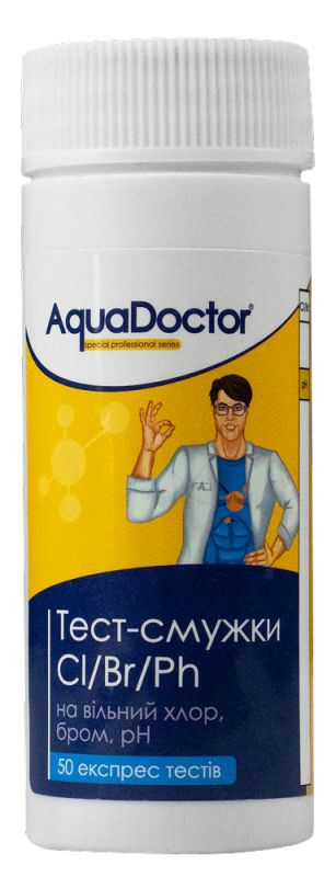 Тест-полоски для бассейна AquaDoctor Cl/pH, 50 шт.
