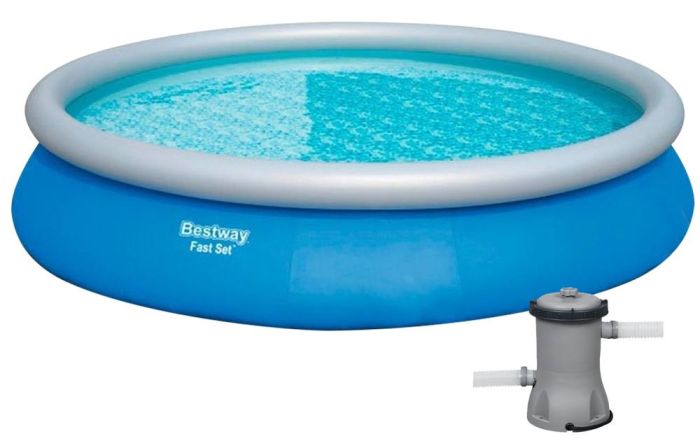 Надувной бассейн Bestway 57313 (457х84 см) с картриджным фильтром, Blue