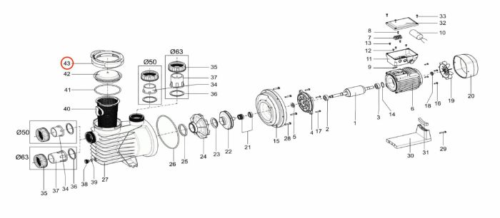 Гайка крышки префильтра насоса QP Starpump Pro (11000458)
