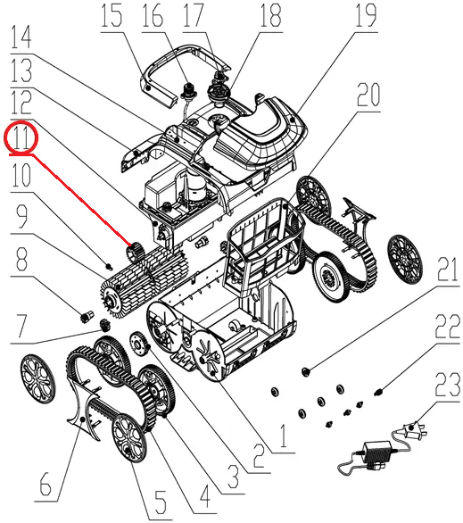 Привод к пылесосу Wybotics WY200, (Driving gear №11/WY200)