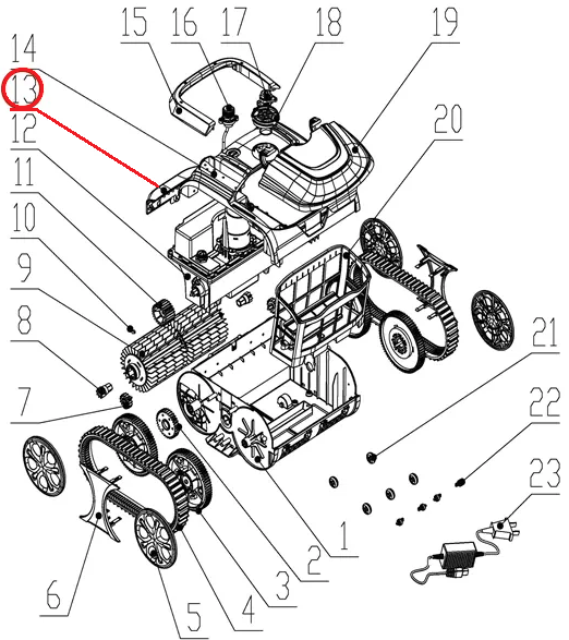 Уплотнительная коробка для сенсора к пылесосу Wybotics WY200, (Sensor seal box №13/WY200)