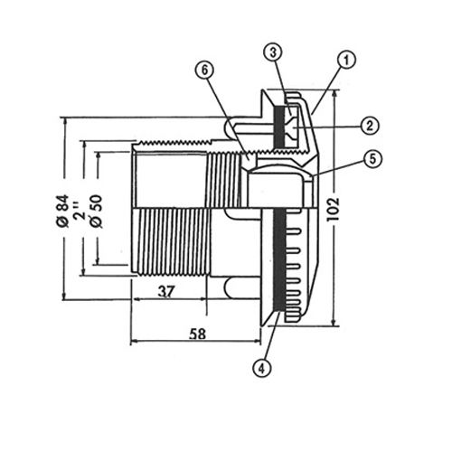 Wall nozzle Hayward 3315DGR 2" for liner