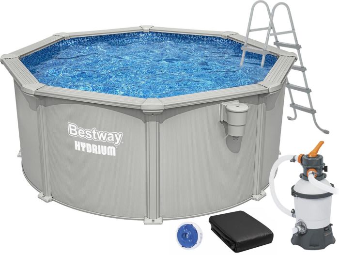Сборный бассейн Bestway Hydrium 56566 (300x122 см) с песочным фильтром, лестницей и тентом