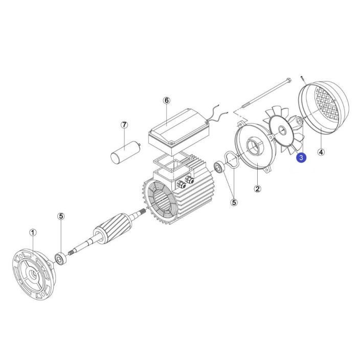 Вентилятор эл.двигателя насоса Kripsol FAN MEC71 M2 TR/TT/BCD - RBM1030.22R\RMOT0003.02R (130*14 мм)