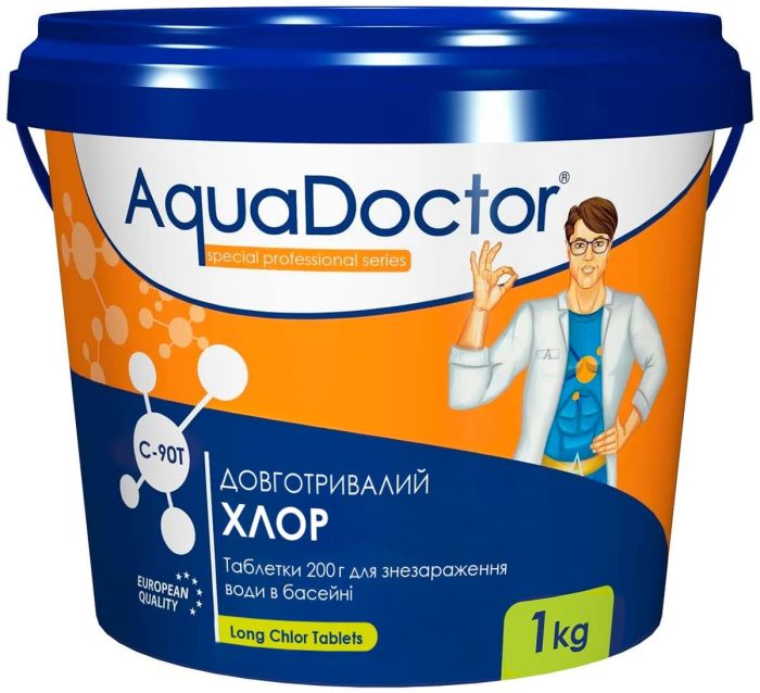 Хлор для бассейна AquaDoctor C-90T 1 кг в таблетках