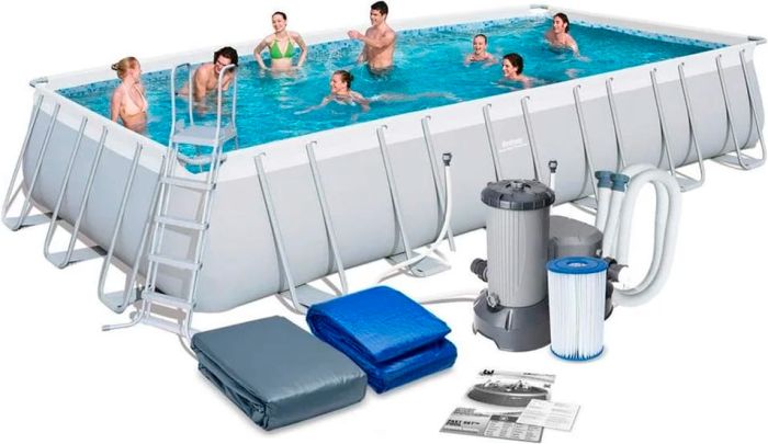 Каркасный бассейн Bestway 56474 (732х366х132 см) с картриджным фильтром, лестницей и тентом