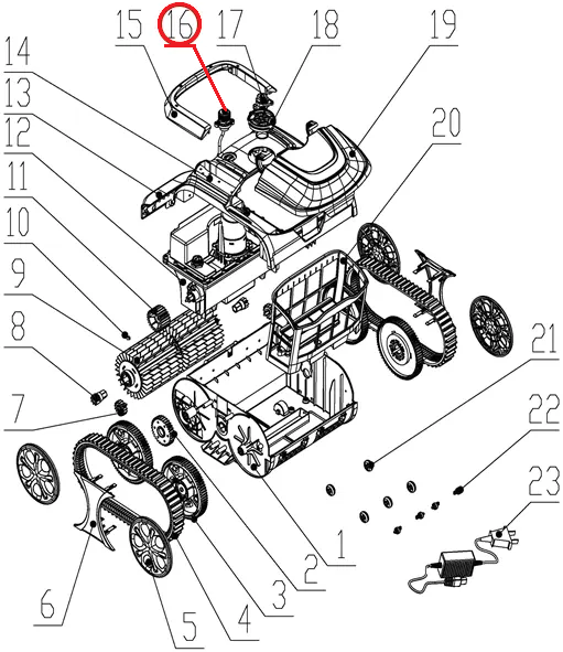 Разъем для зарядки к пылесосу Wybotics WY200, (Charging seat №16/WY200)