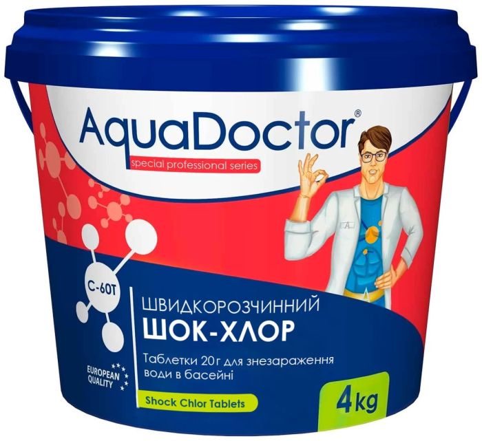 Шок-хлор для бассейна AquaDoctor C-60T 4 кг в таблетках