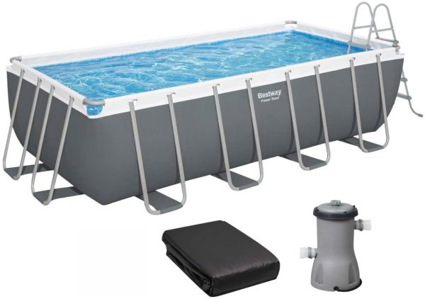 Каркасный бассейн Bestway 56670 (488х244х122 см) с картриджным фильтром, лестницей и тентом