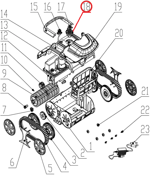 Водовыпуск к пылесосу Wybotics WY200, (Water outlet№18/WY200)