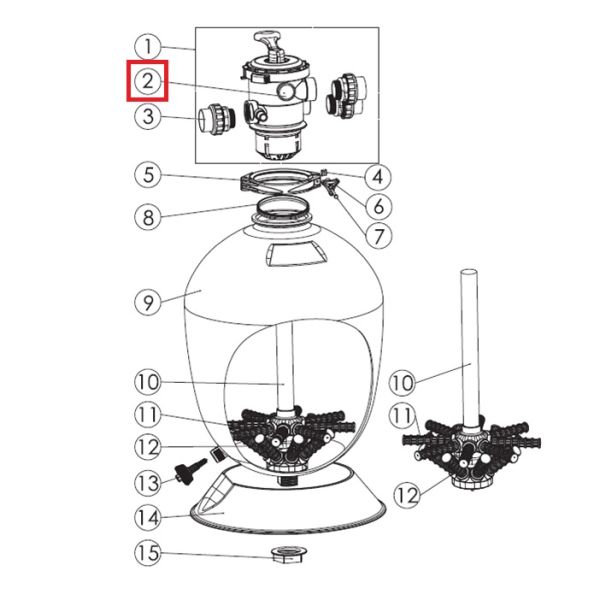 Манометр Aquaviva 100PSI стальной, верхний