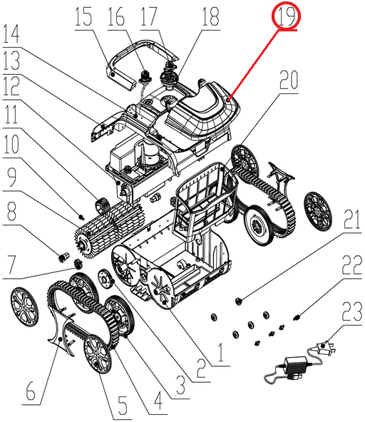 Верхняя крышка к пылесосу Wybotics WY200, (Top cover №19/WY200)