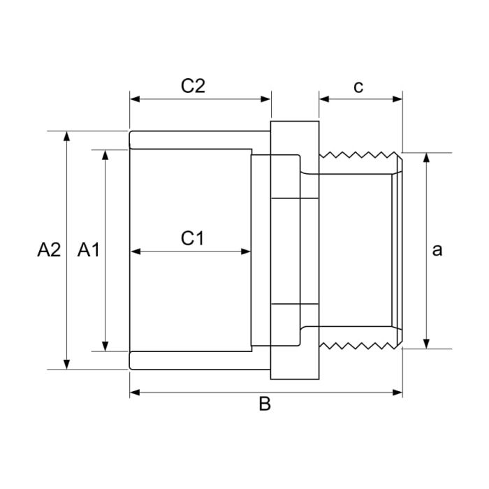 Двойной адаптер ПВХ Hidroten 1002767, муфта/втулка, НР, d90-110 мм, 3"