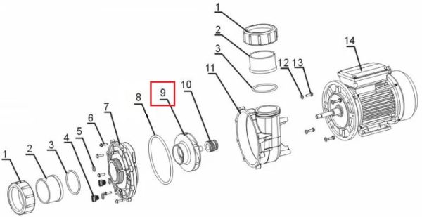Крыльчатка насоса Aquaviva WP300\LP300