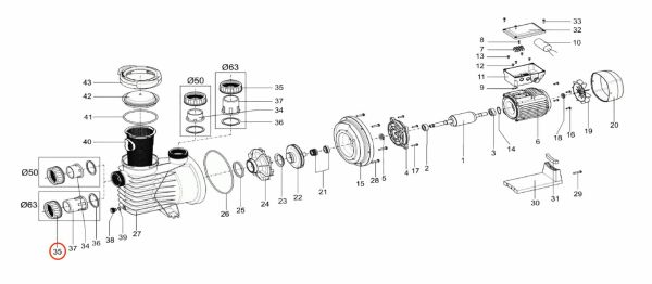 Гайка муфты насоса QP Starpump Pro 63 мм (221120)