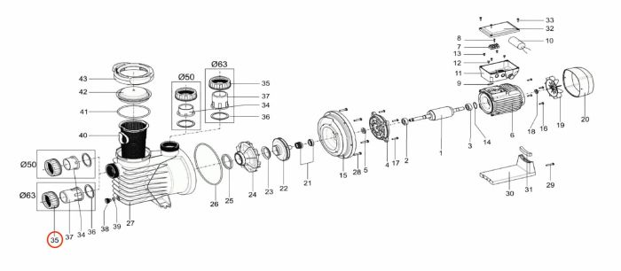 Гайка муфты насоса QP Starpump Pro 63 мм (221120)