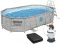 Каркасный бассейн Bestway 56946 (488х305х107 см) с песочным фильтром, лестницей и защитным тентом