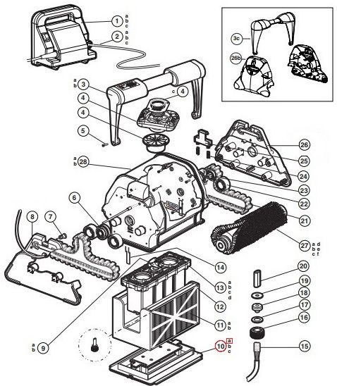 Нижняя крышка для робота-пылесоса Hayward TigerShark (RCX75000-236)
