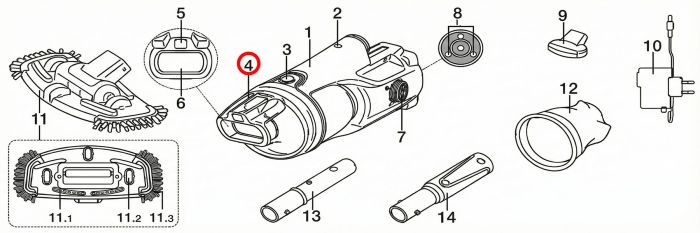 Насадка под щетку для пылесоса Kokido Telsa EV30CBX/EU (Прозрачный контейнер)