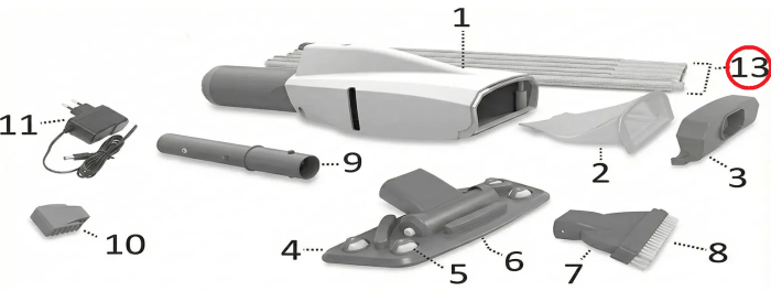 Набор труб Kokido для пылесоса Telsa EV15, 5 шт. (EV15ASM01/GRY)
