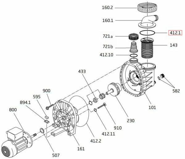 Уплотнительное кольцо крышки префильтра Speck BADU PICCO ІІ/MAGIC (292.1641.210)