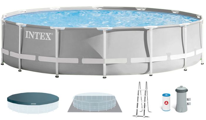 Каркасный бассейн Intex 26726 Premium (457х122 см) с картриджным фильтром, лестницей и тентом