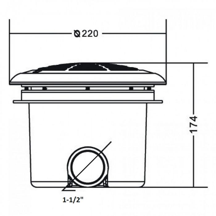 Bottom drain Emaux EM2832V liner