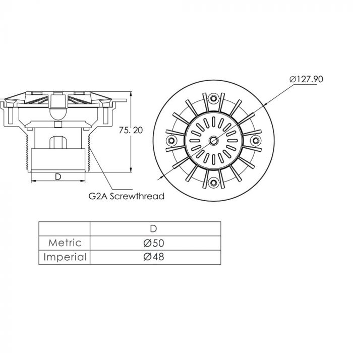 Bottom nozzle Emaux EM2862 concrete