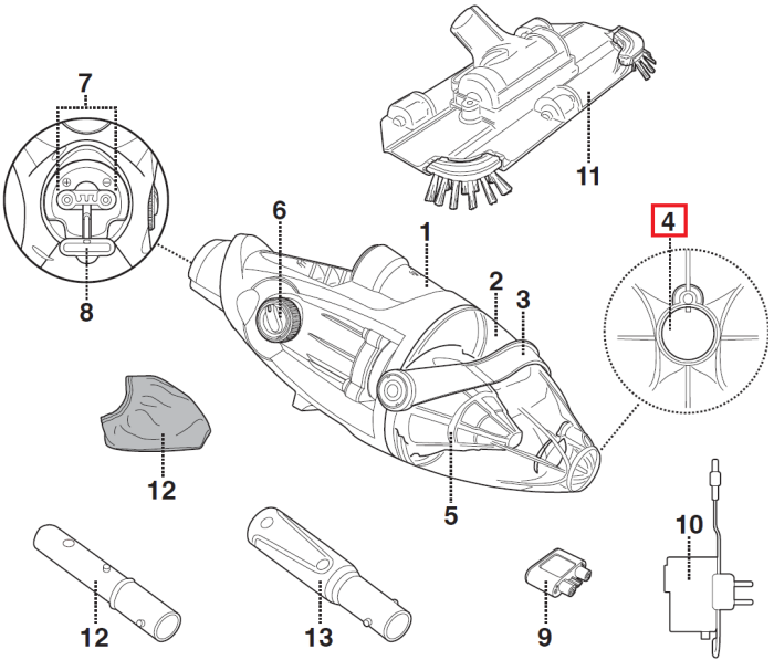 Заслонка клапана слива воды Kokido для пылесоса Voltera 25 EV25CBX/EU (EV25ASM03)