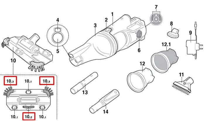 Набор щеток Kokido для пылесоса Voltera EV35/EV56/60 (3 шт.)