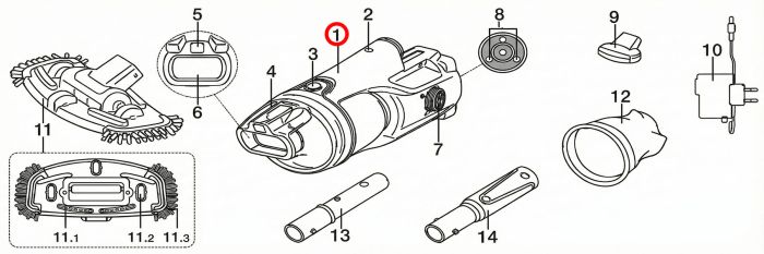 Блок мотора с аккумулятором Kokido для пылесоса Telsa 30 EV30-ASM01/21