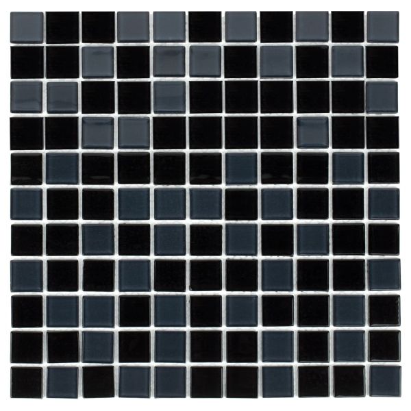Мозаика стеклянная Aquaviva Сristall Black/Gray