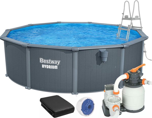Сборный бассейн Bestway Hydrium 561CU (488х132 см) с песочным фильтром, лестницей и тентом