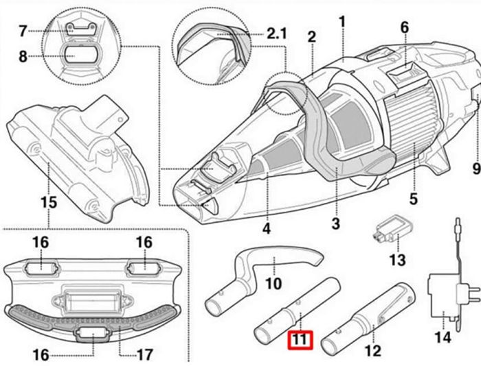 Ручка-коннектор Kokido для пылесоса Voltera EV55/75