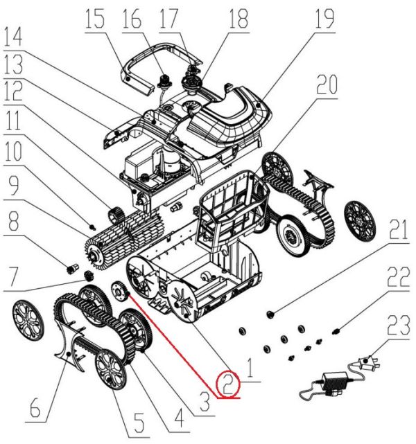 Шестерня колеса к пылесосу Wybotics WY200 (No 2 S.WY3312Pro.001)