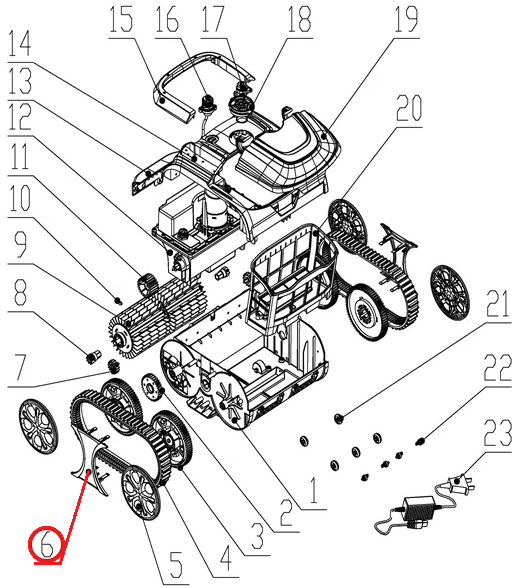 Боковая крышка к пылесосу Wybotics WY200, (side cover №6/WY200)