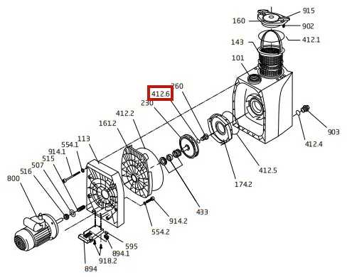 Уплотнительное кольцо гайки крыльчатки Viton Speck BADU Resort 30-110 (292.3541.222)