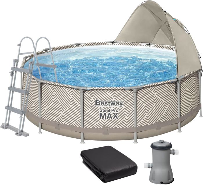 Каркасный бассейн Bestway 561FY (396х107 см) с картриджным фильтром, лестницей, тентом и навесом