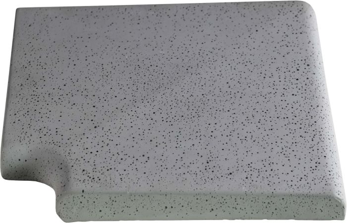Угловой копинговый камень Aquazone Tuff 250x300x50-25 мм, серый (пористый)