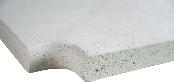 Угловой копинговый камень Aquazone Tuff 320x400x50-25 мм, белый (пористый)