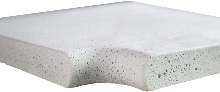 Угловой копинговый камень Aquazone Tuff 320x400x50-25 мм, белый (пористый)