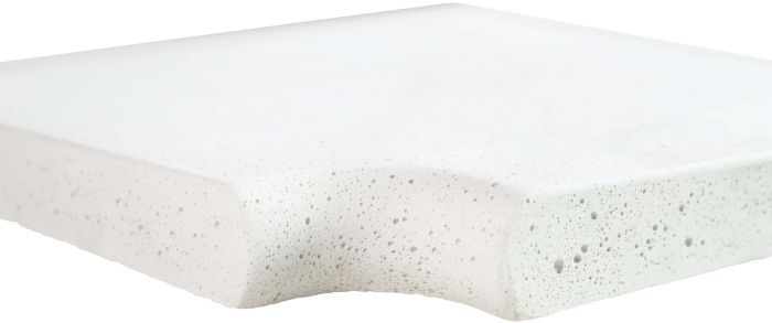 Угловой копинговый камень Aquazone Tuff 320x400x50-25 мм, белый (пористый)