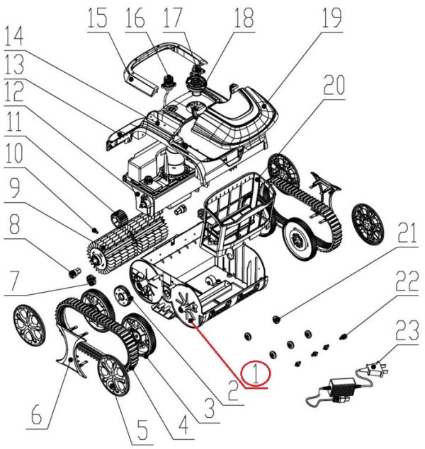 Корпус к пылесосу Wybotics WY200 (No 1 S.WYBOTS1.20.002)