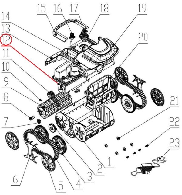 Приводной двигатель к пылесосу Wybotics WY200 (No 12 B.WYBOT S1.04.001)