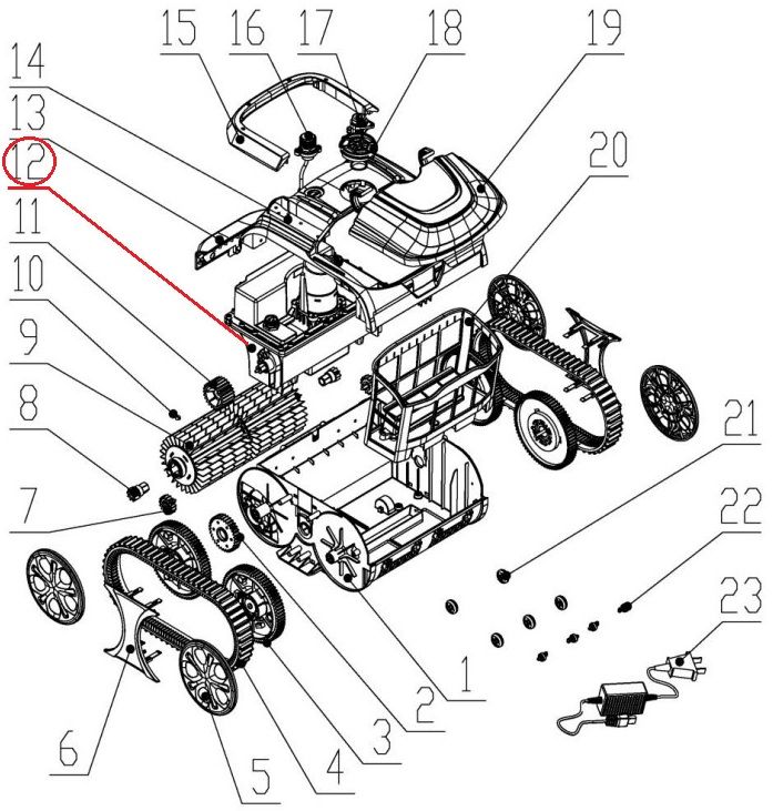 Моторный блок к пылесосу Wybotics WY200 (No 12 B.WYBOT S1.04.002)