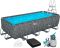 Каркасный бассейн Bestway Grey 561KA (549х274х132 см) с песочным фильтром, тентом и лестницей