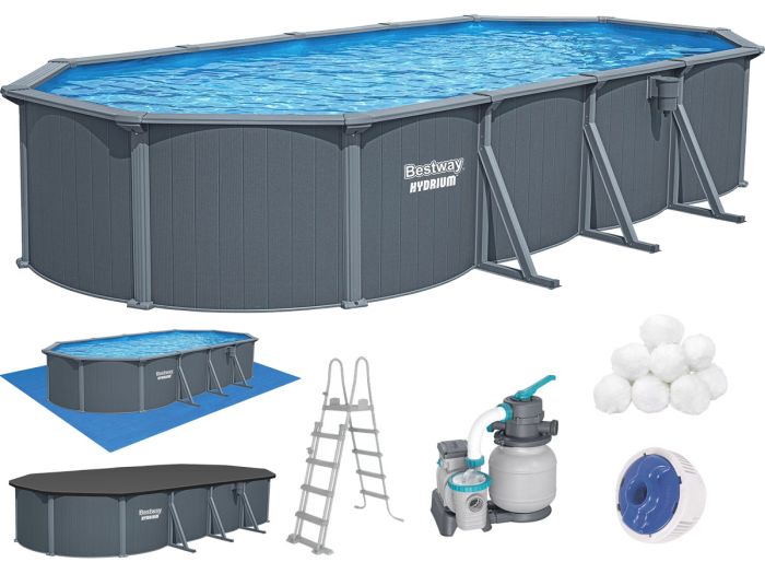 Сборный бассейн Bestway Hydrium 561CW (732х366х132 см) с песочным фильтром, лестницей и тентом