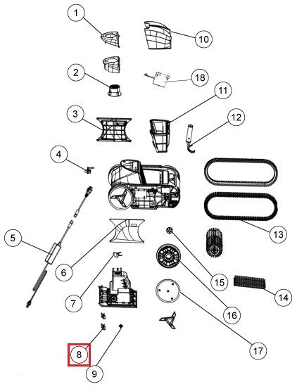 Основная крышка слива для робота-пылесоса Fairland X30-X80 (1223011000003)