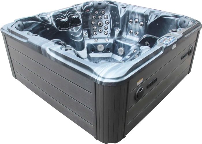 СПА-бассейн Aquajoy Maldives (230х230х95 см), темный опал, с динамиками и LED-подсветкой